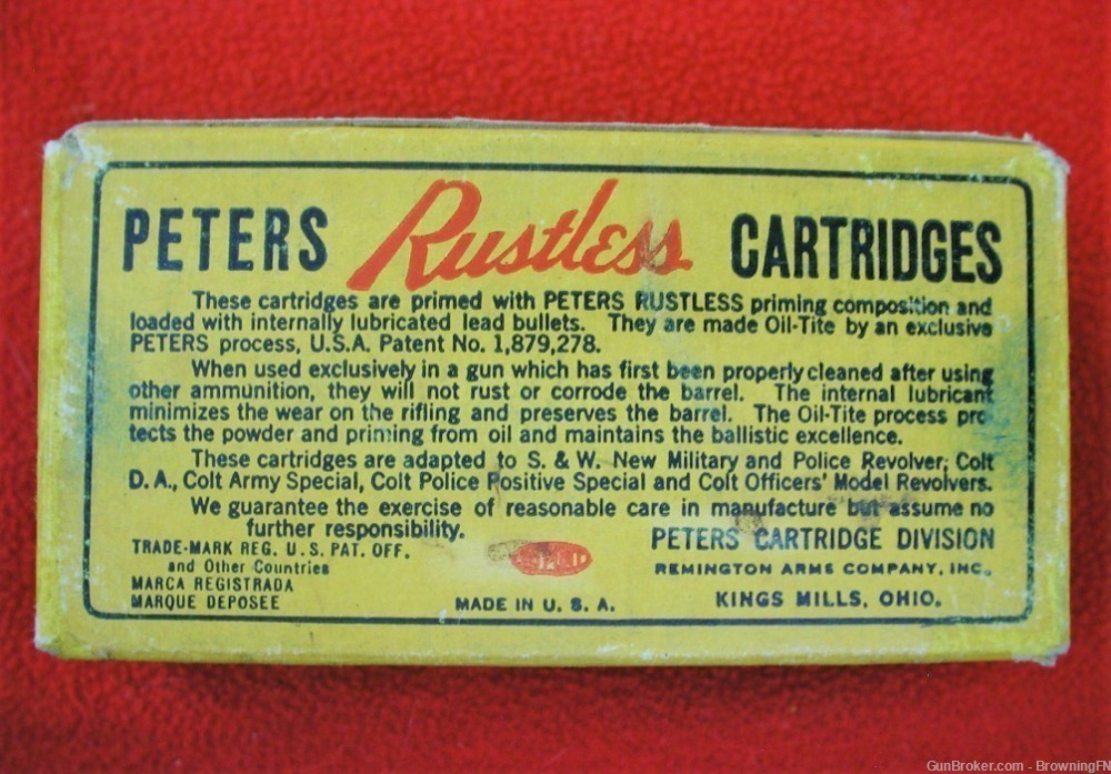 Prewar BOX Peters .38 Special Target Wadcutter Colt S&W Match Revolvers-img-3