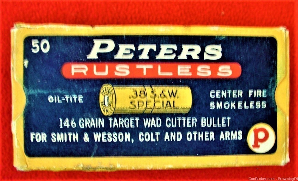 Prewar BOX Peters .38 Special Target Wadcutter Colt S&W Match Revolvers-img-0