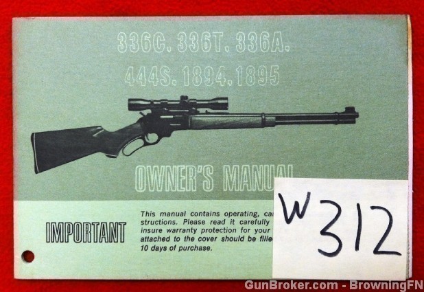 Orig Marlin 336C 336 444S 1894 1895 Owners Instruction Manual-img-0