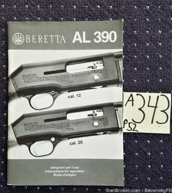 Orig Beretta AL 390 Owners Instruction Manual-img-0