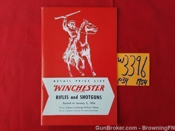Original Winchester ALL Models Retail Price List 1954-img-0