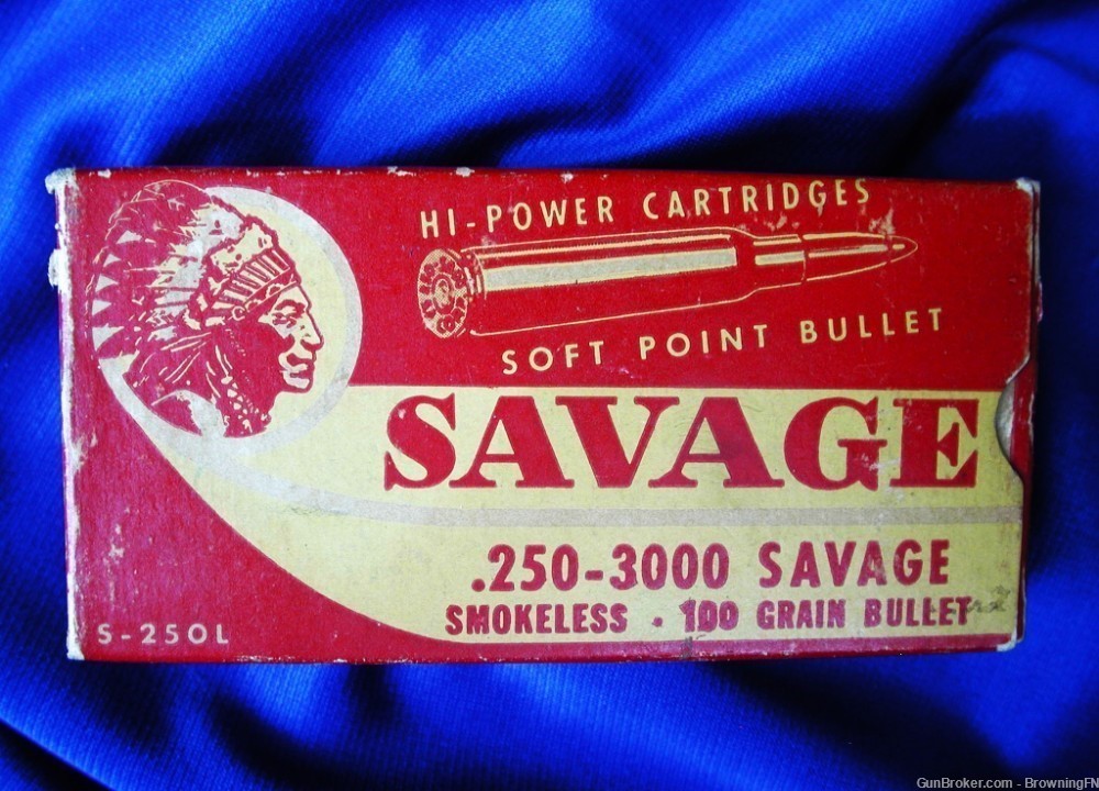 Full Original 20 Rd Box Savage Brand .250-3000 Model 99 20 40 45 .250-img-0