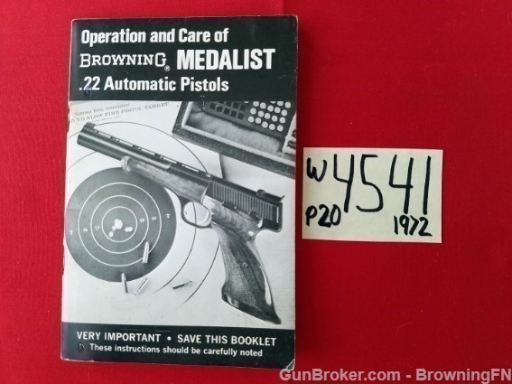 Orig Browning Medalist Owners Manual 1972-img-0