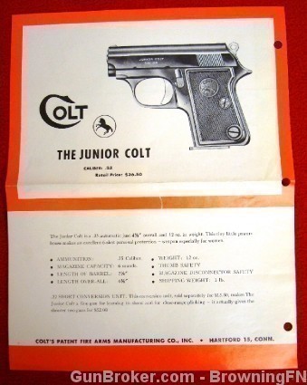 Orig Colt Intro Flyer .22 Frontier Scout Junior 25-img-1