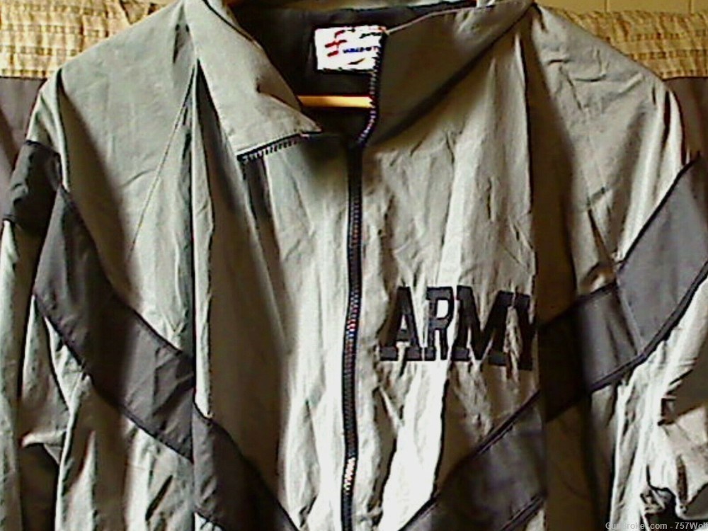 US Army Gray Physical Fitness PT JWOD Skilcraft Jacket 100% Nylon-img-0