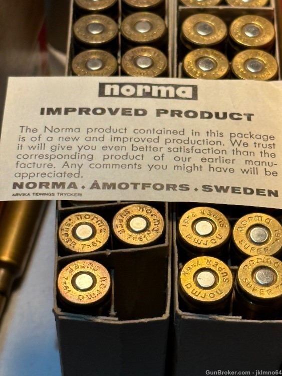 40 rounds of Norma Super 7x61 160gr SPSPBT brass cased ammo-img-2