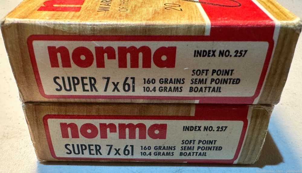 40 rounds of Norma Super 7x61 160gr SPSPBT brass cased ammo-img-0