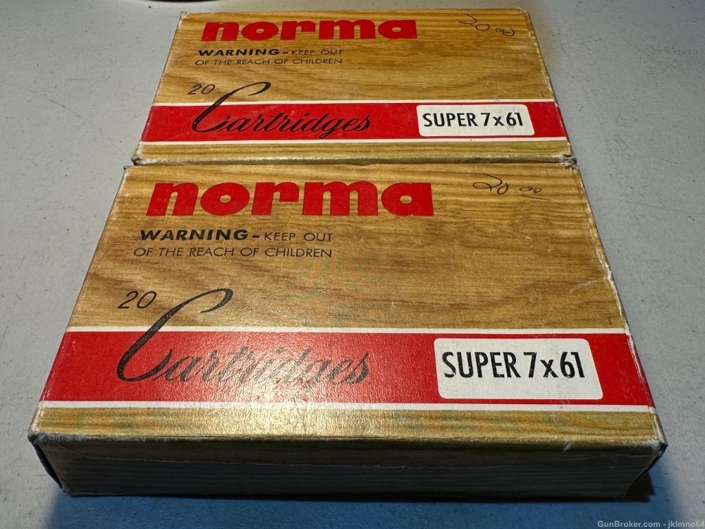 40 rounds of Norma Super 7x61 160gr SPSPBT brass cased ammo-img-1