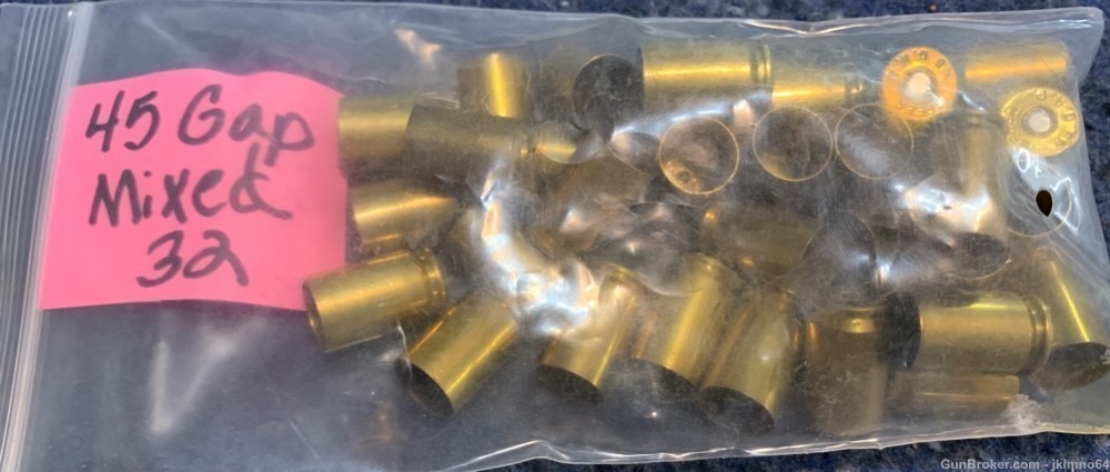 32 pieces of mixed 45 GAP primed brass cases-img-0
