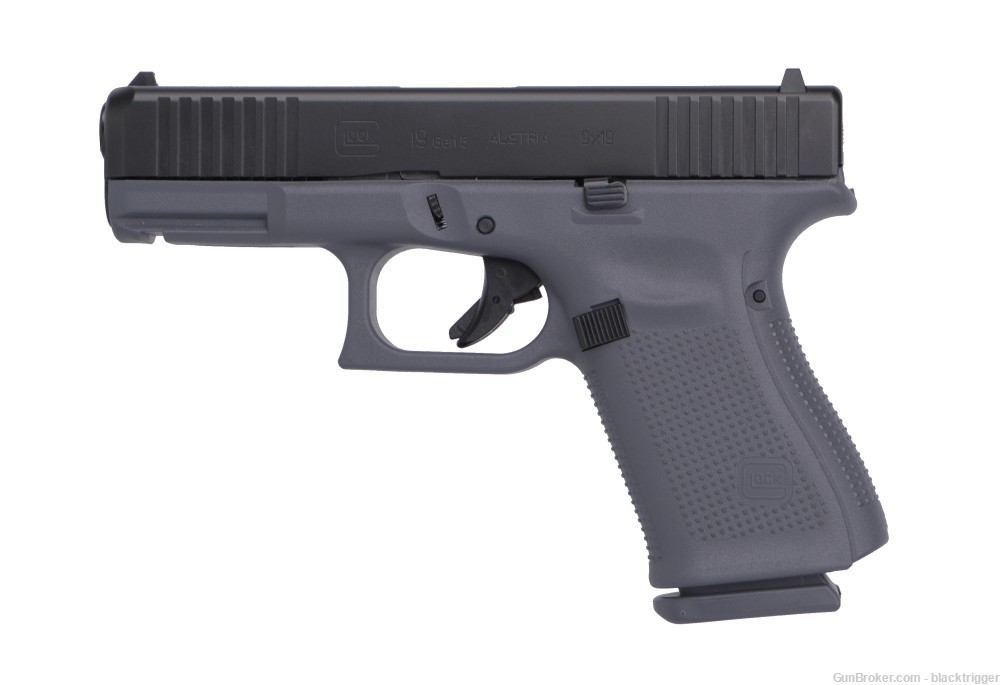 Glock PA195S201GF G19 Gen5 9mm 10+1 4" Black Slide Gray Frame and Gray Grip-img-1