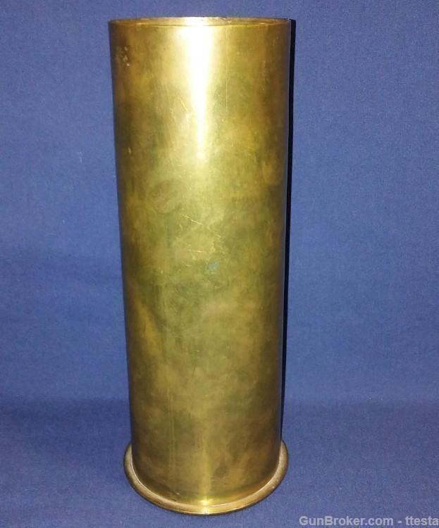 1915 VTG Original WW I 75mm Artillery Cannon Brass Shell Casing Live Primer-img-11