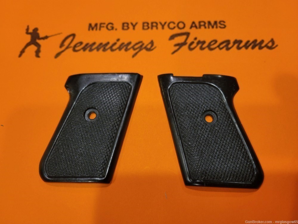 Bryco Arms Jennings J22 J25 22 25 New Black Grips (Old Model Sliding Safety-img-1