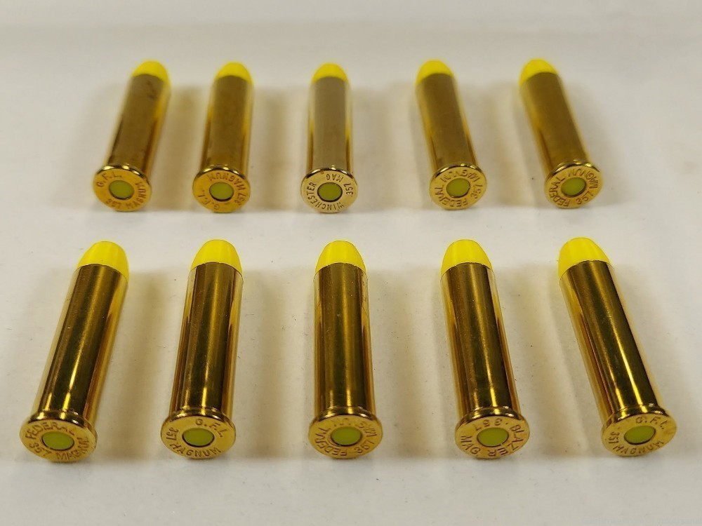 357 Magnum Brass Snap caps / Dummy Training Rounds - Set of 10 - Yellow-img-3
