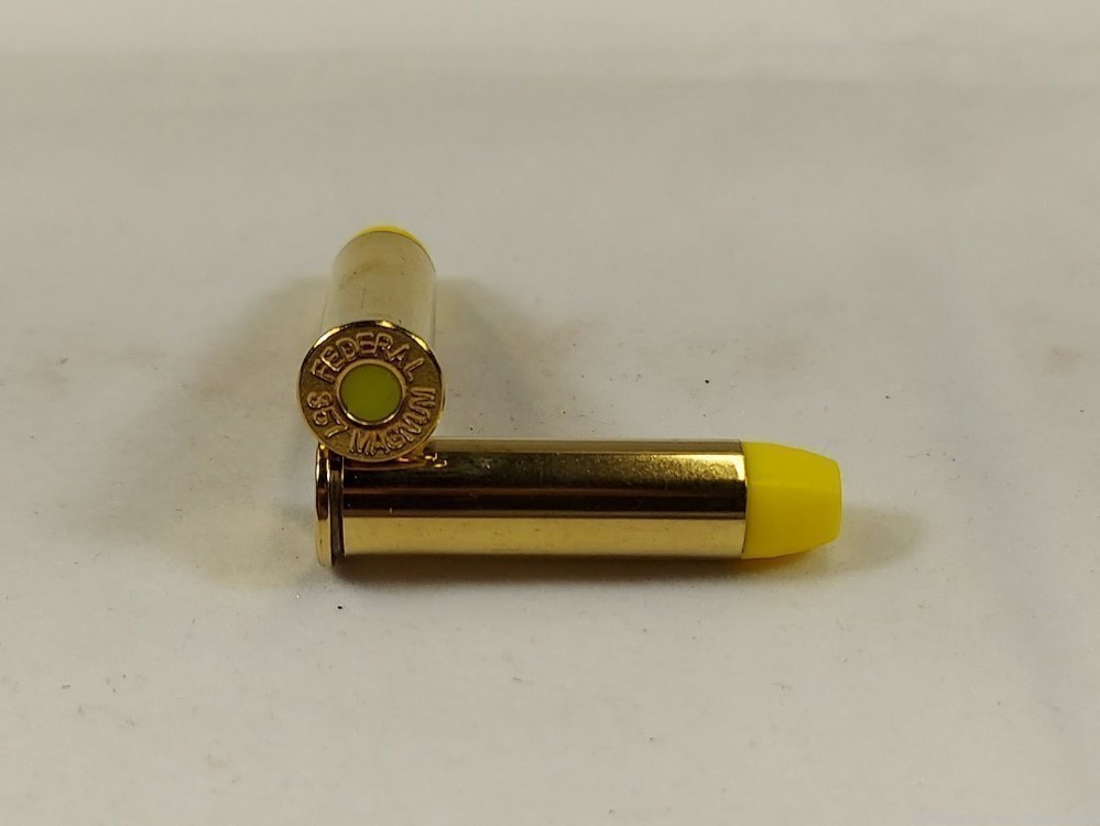 357 Magnum Brass Snap caps / Dummy Training Rounds - Set of 10 - Yellow-img-1
