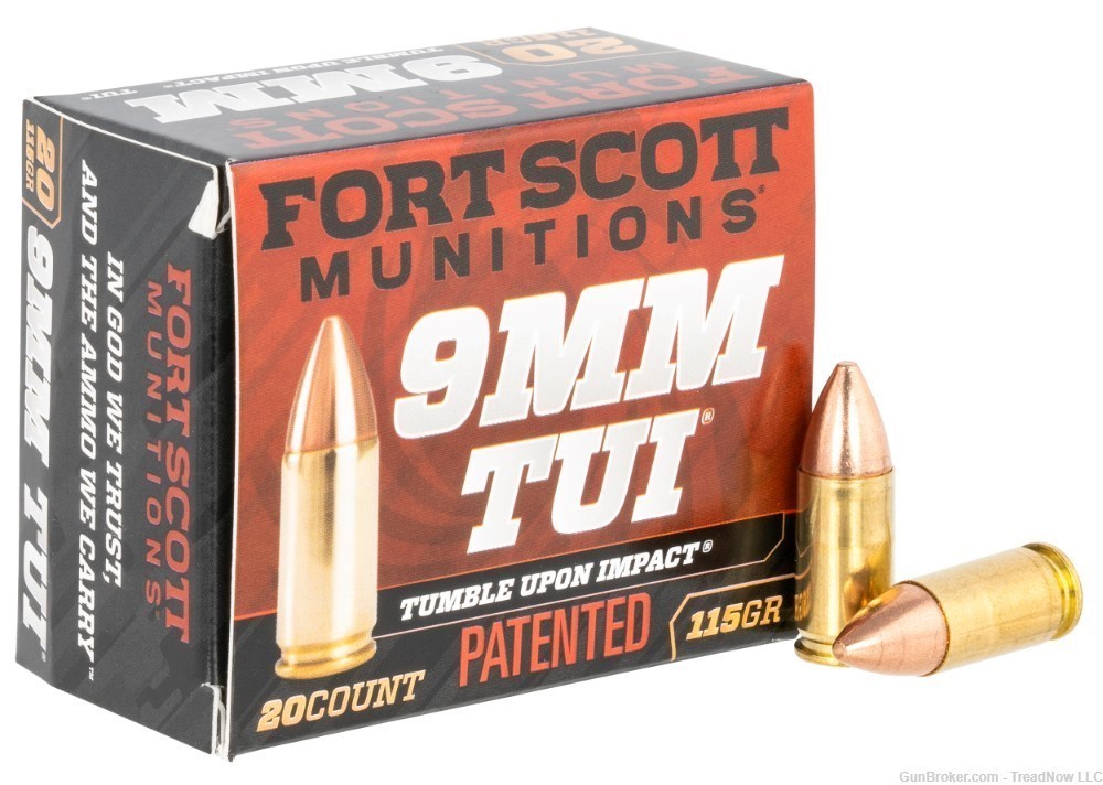 Fort Scott Munitions Tumble Upon Impact (TUI) 9mm Luger 115 gr Solid Copper-img-0
