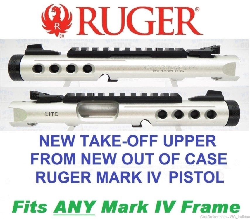 NEW Ruger Mark IV LITE Upper Model 43945 Silver w/Black Barrel Liner-img-0