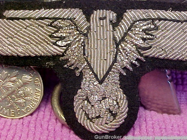 erman WWII Waffen SS Officers Alum Bullion Sleeve Eagle w/Issue Tag Excel-img-1