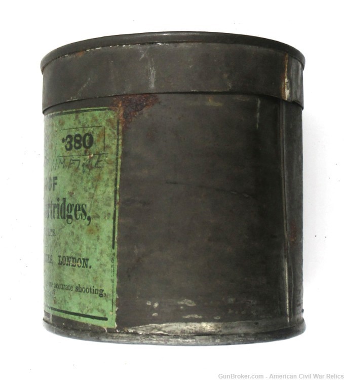 Scarce Eley Bros. London Tin for 100 .380 Rimfire Cartridges Pre-1874-img-1