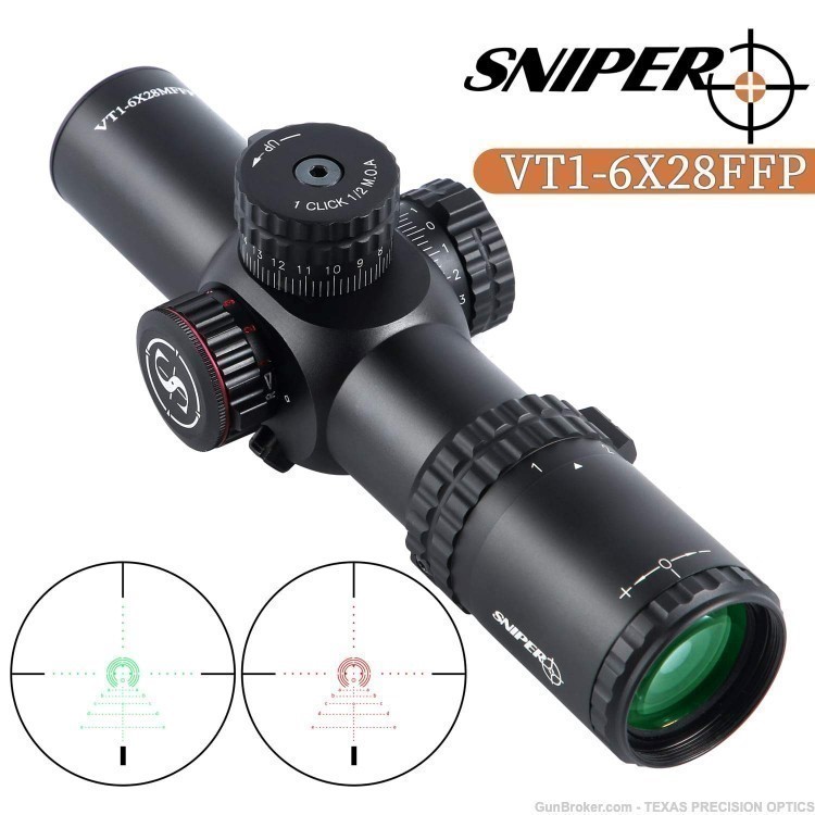 Sniper VT1-6x28FFP First Focal Plane Compact Riflescope 35mm Tube See VIDEO-img-0