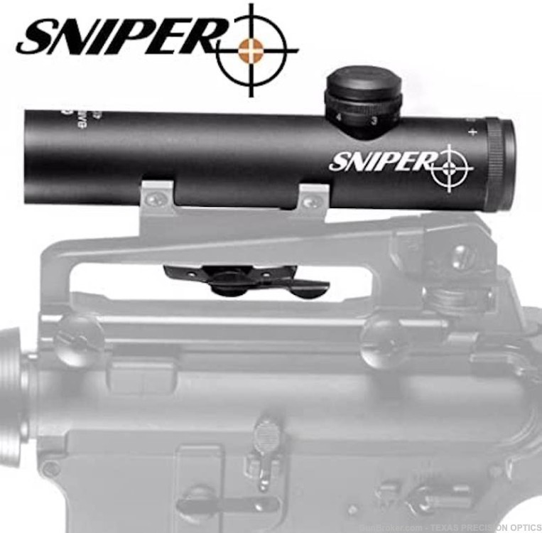 SNIPER 4x20 Grunt Compact Rifle Scope 4x20mm Duplex Reticle w/ See through -img-0