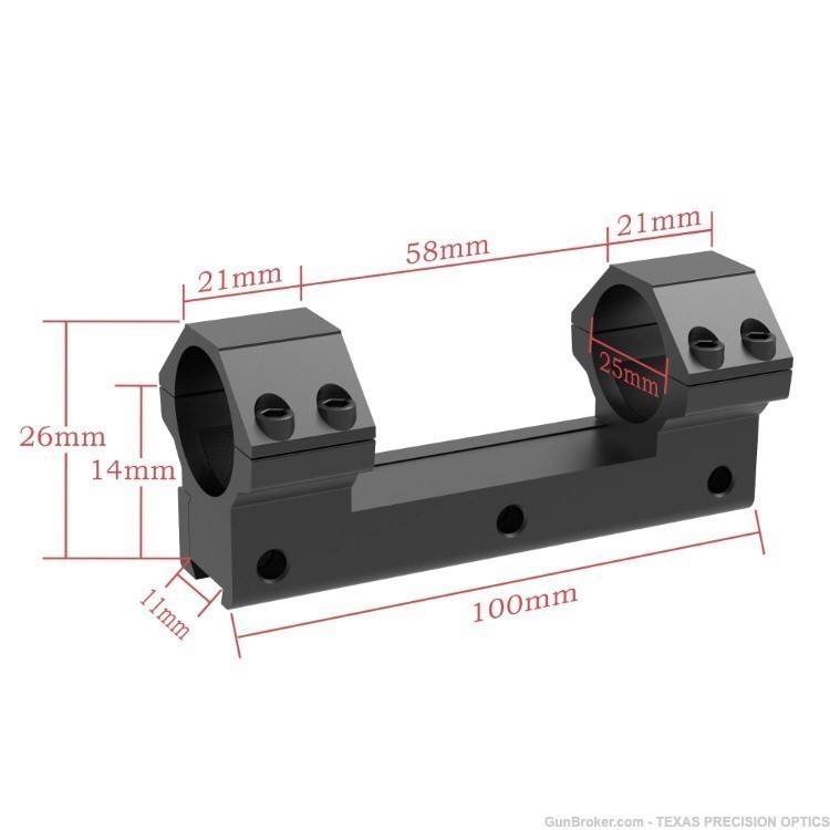 One Piece Magnum Airgun Air Rifle Scope 1'' High Ring Mount for Dovetail-img-4