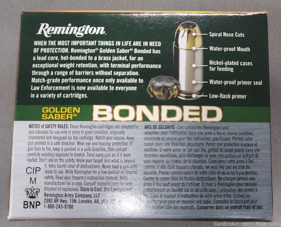 Remington Golden Saber 45ACP 185gr. BJHP Bonded Ammunition 29325-img-2