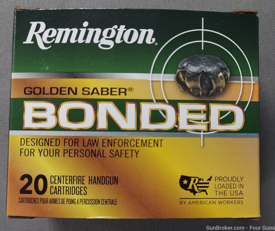Remington Golden Saber 40 S&W 165gr BJHP Bonded Ammunition  29363-img-1