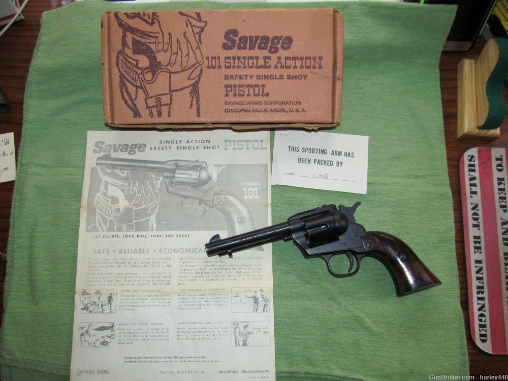 1966 Savage Model 101 Single Shot "Revolver" w/4¼" bbl - In Original Box-img-1