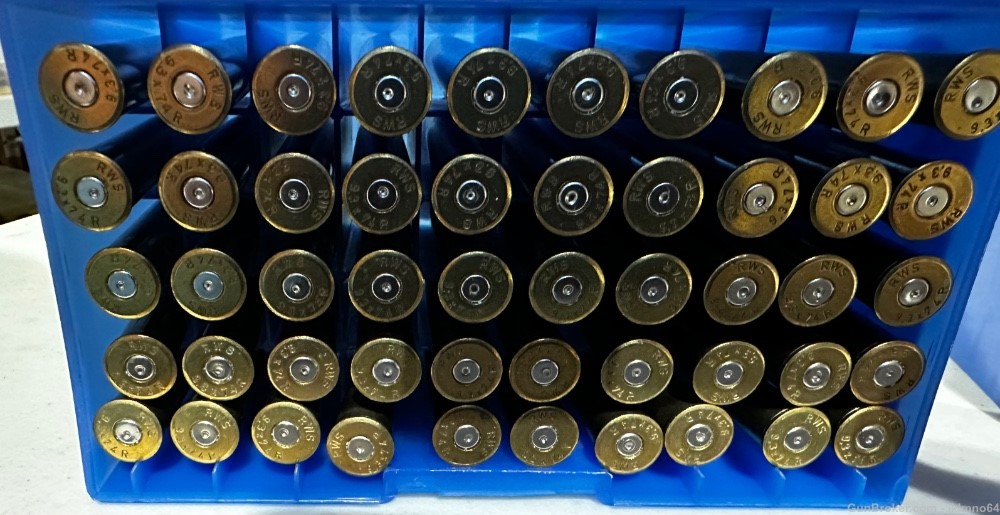 50 pieces of RWS 9.3x74R 1x fired brass cases-img-1