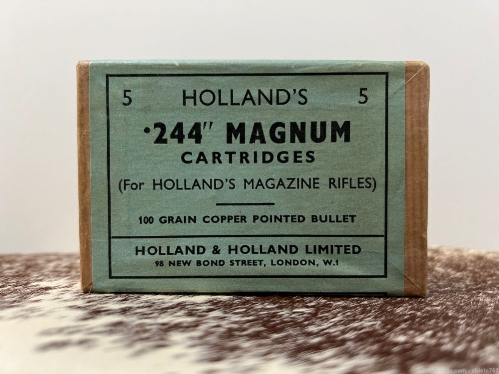 EXTREMELY RARE - Sealed 5-Round Box of .244 H&H Magnum-img-0