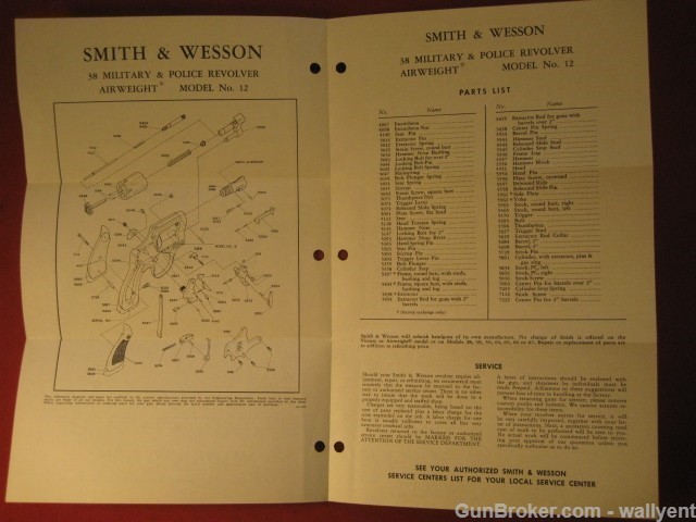 Smith & Wesson S&W Model 12 Manual 38 Military Police Revolver No.5098A-img-1