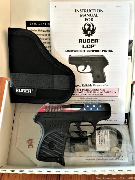 RUGER LCP .380 ACP USA American Flag Cerakote Carry 6 Round+1 Semi-Auto NEW-img-3