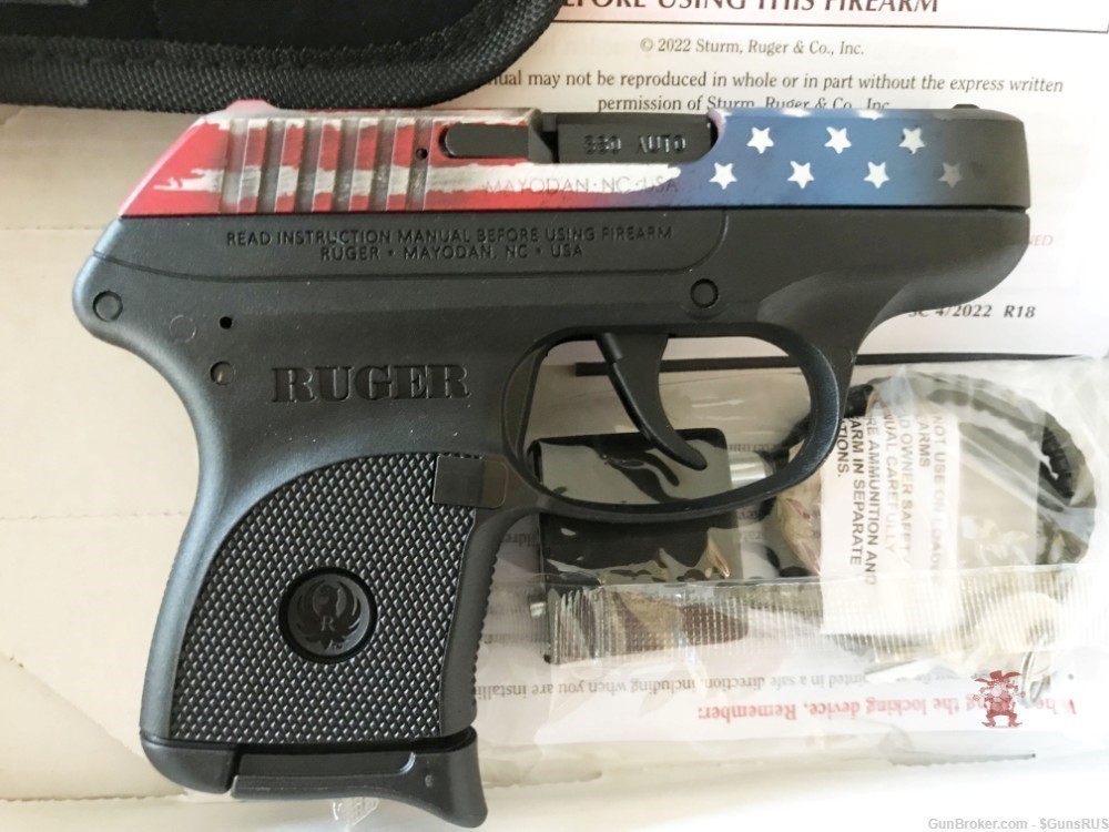 RUGER LCP .380 ACP USA American Flag Cerakote Carry 6 Round+1 Semi-Auto NEW-img-0