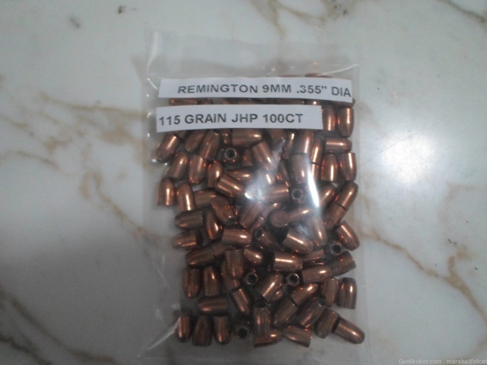 Remington 9mm .355" Dia 115 Grain JHP 100ct-img-0