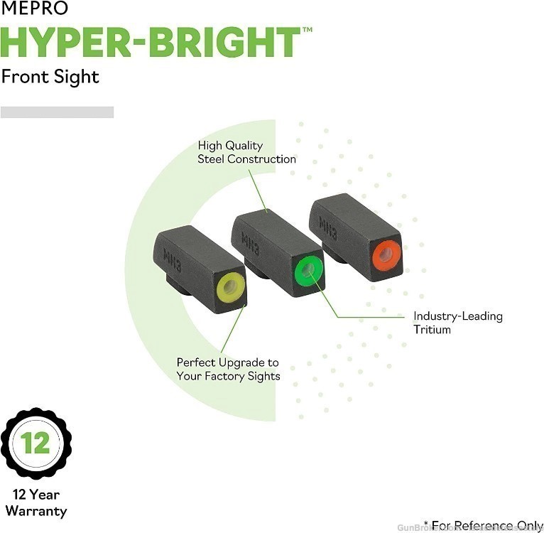 MEPROLIGHT Hyper Bright Tritium Day Night 3 dot sights FN 509 Yellow Ring-img-1