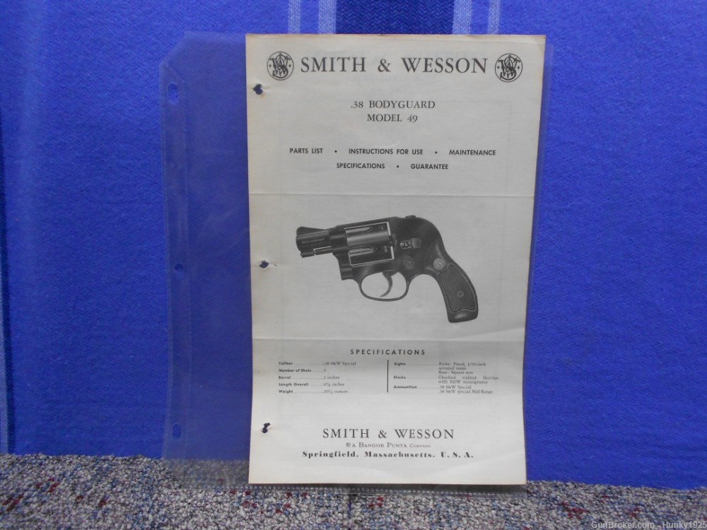 Manual for S&W .38 Bodyguard Model 49-img-0