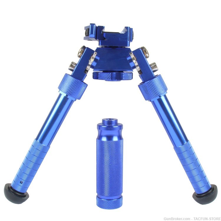 BLUE 6.5 to 9 Inches Swivel Tiltable Quick Release Bipod With Grip-img-2
