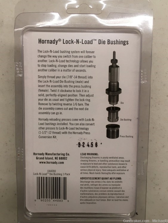 Hornady Lock-N-Load Die Bushings, 3-Pack, 044093-img-1