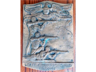 National Rifle Association State Championship Trophy Plaque