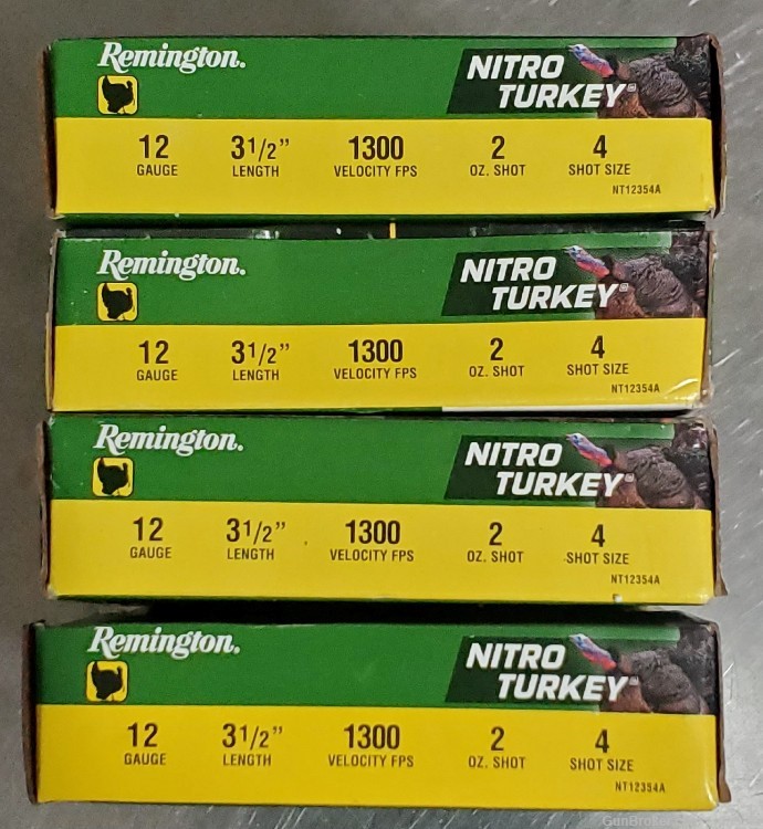 20 Rounds 12 GA Remington Nitro Turkey 3.5" 4 Shot-img-0