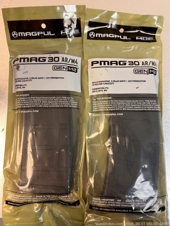 Magpul PMAG GEN M2 MOE Black- 30rd 223 Rem, 5.56x45mm- Pack of 3 units-img-0