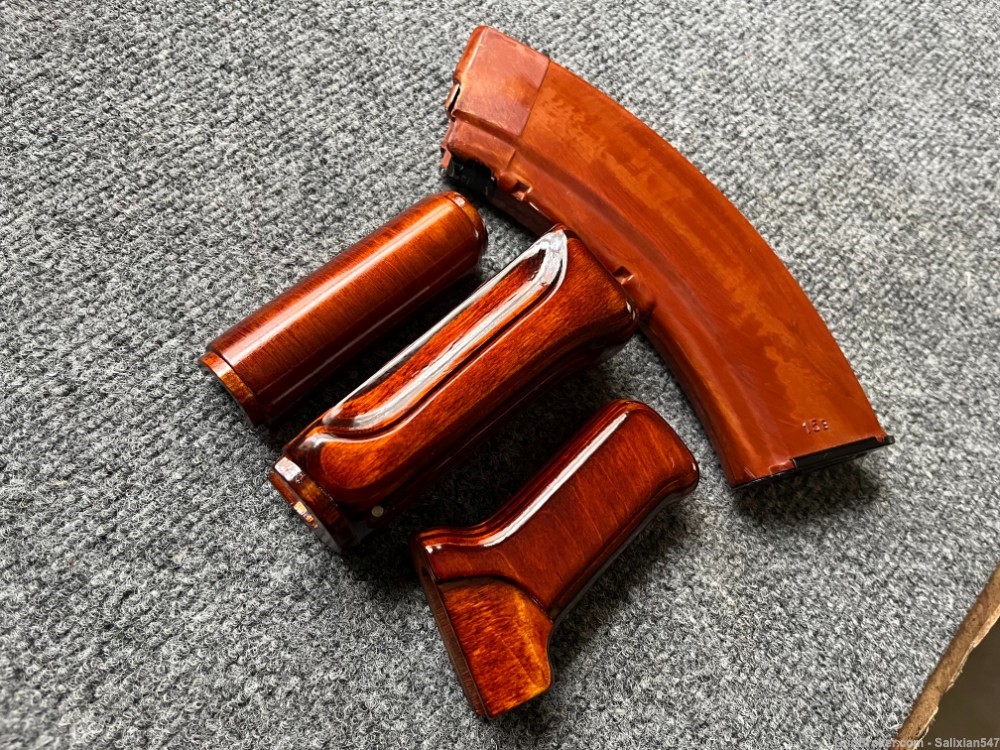 SAM7K Pattern Tula AK Bakelite Orange Hand Guard Set + Cutout Pistol Grip -img-2