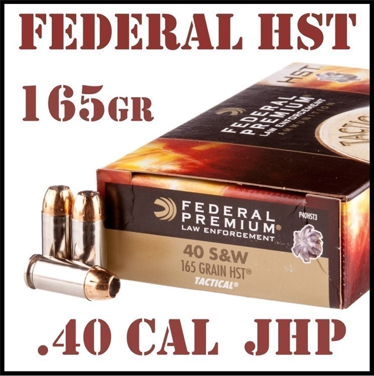 150rds Federal Premium LE Tactical HST™ .40 S&W HP 165 grains P40HST3 JHP-img-0