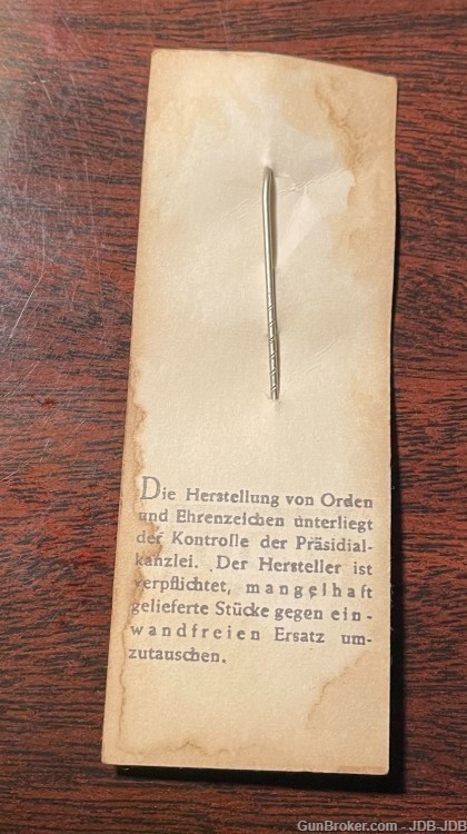 W.W. II. German  “NSBO” Stick Pin with Original LDO Card-img-6