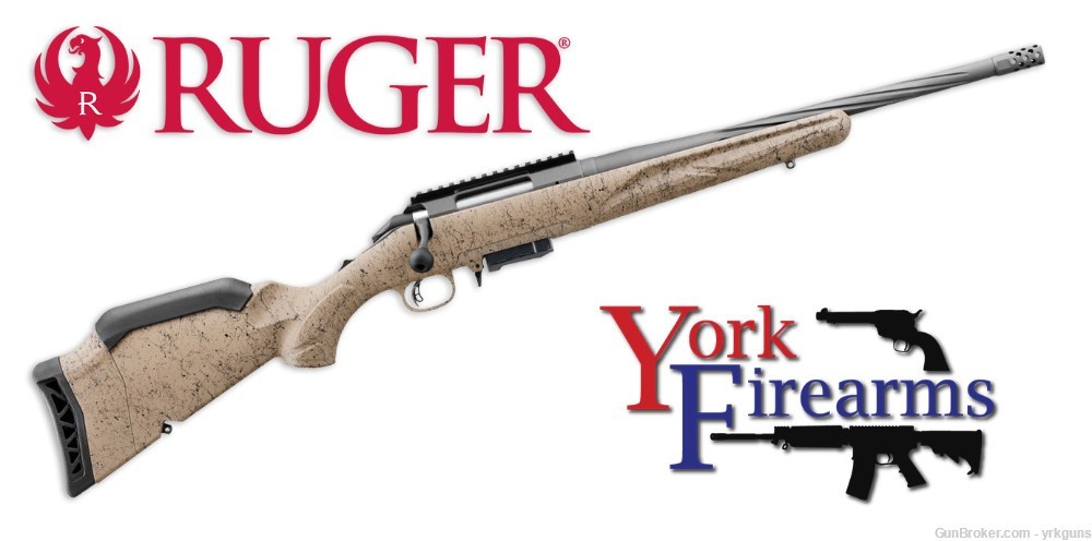Ruger American 7.62x39 16" FDE/Cobalt Generation II Ranch Rifle NEW 46921-img-0