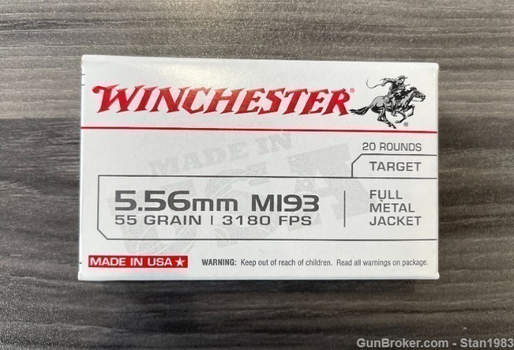 5.56 223 M193 55gr Brass Winchester Ammo -img-1