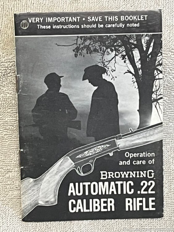 Vintage Browning  Factory Instruction manual  Automatic .22 Caliber Rifle -img-0