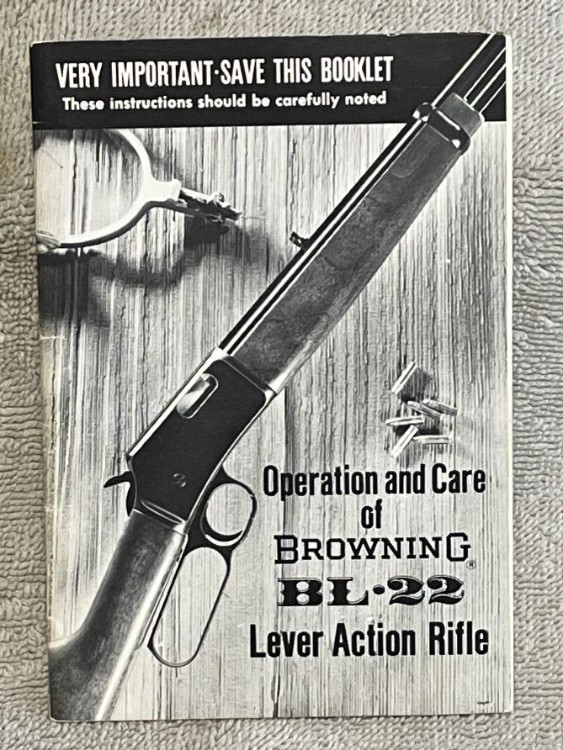 Vintage Browning  Factory Instruction manual  BL-22 Lever action rifle -img-0