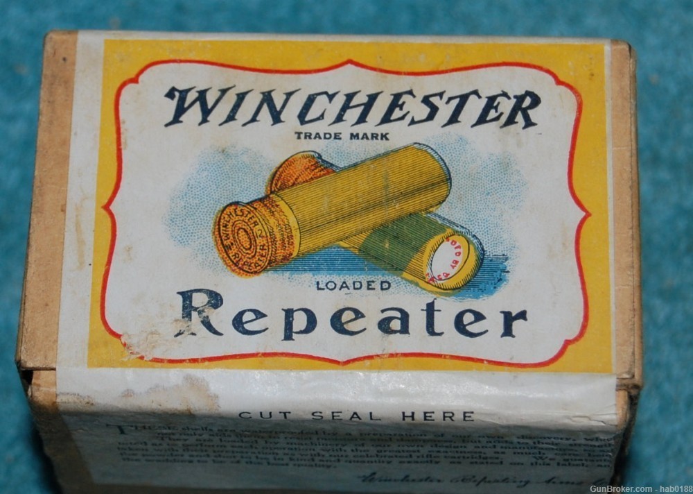 Vintage Sealed 2 Pc Box Winchester Repeater Lightning Bolt 20 Gauge Shotgun-img-4
