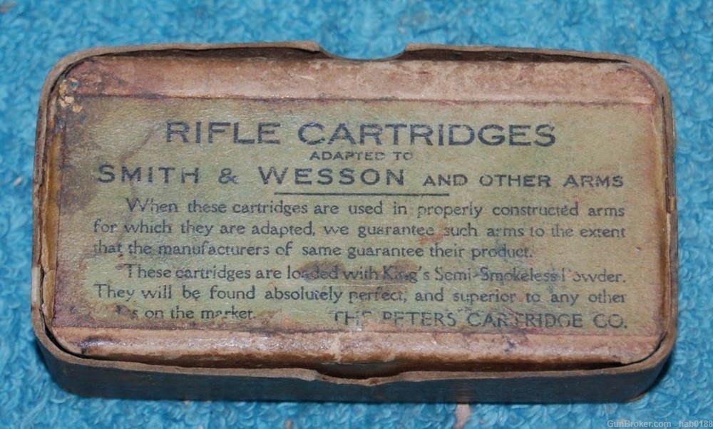 Vintage Partial 2 Piece Box of Peters 32 S&W Central Fire Rifle Cartridges -img-3